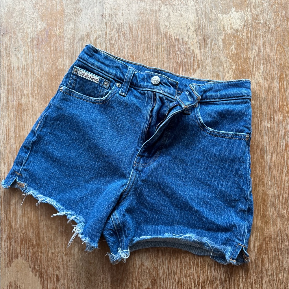 Calvin Klein Choice Women's Denim High Rise Midi Shorts, Size 26